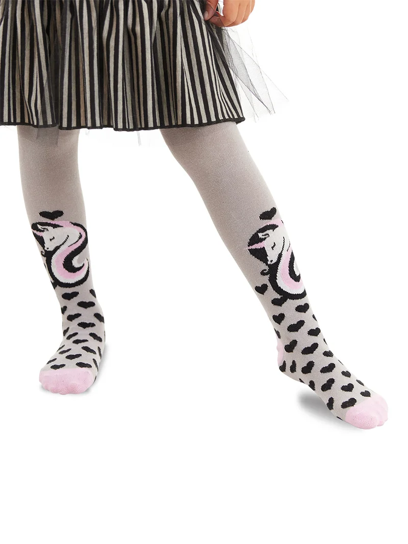 Denokids Unicorn Light Grey Knit Stockings